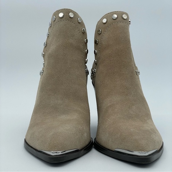 MARC FISHER Dayne Studded Booties Dark Natural Suede Size 8.5 M - Picture 10 of 17